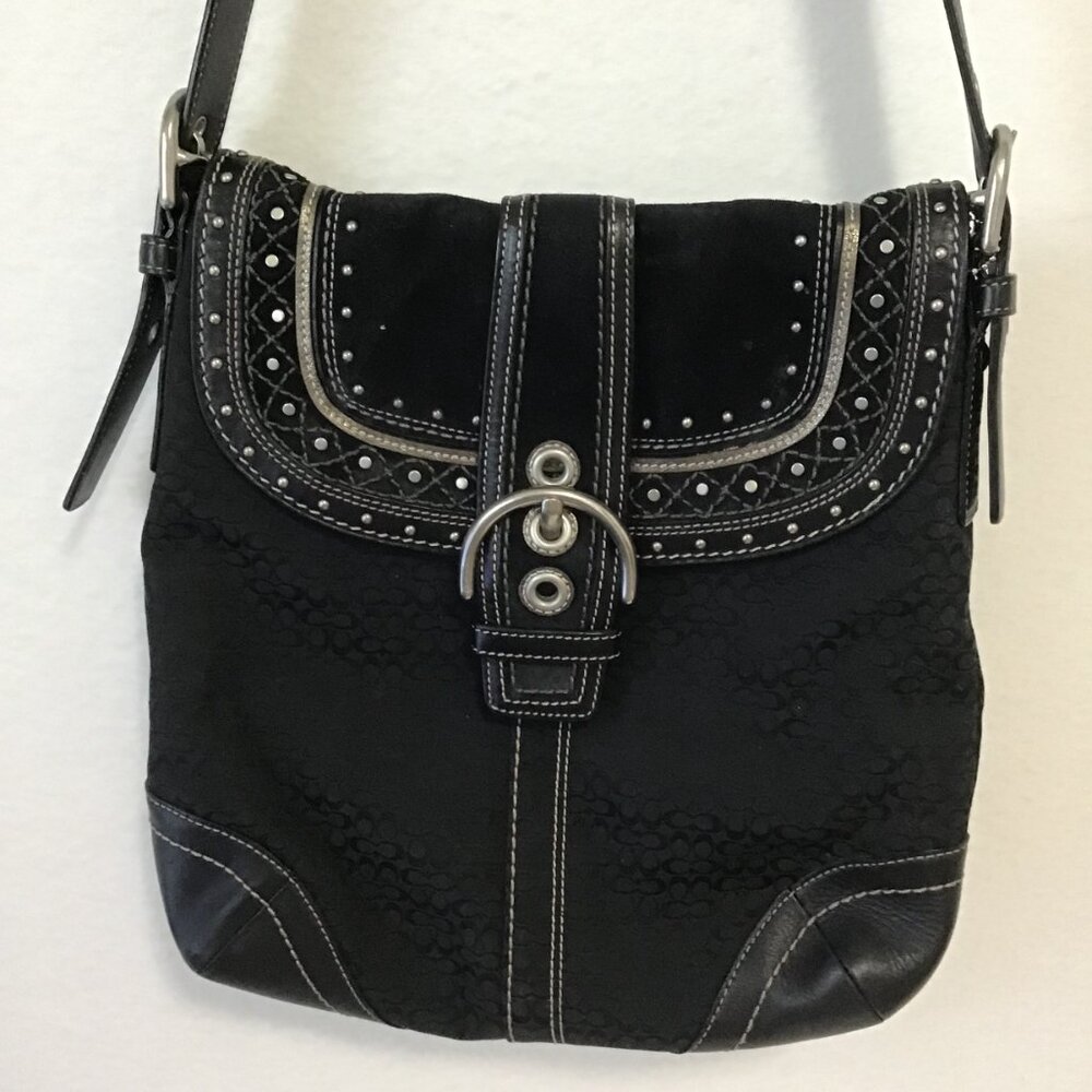 Coach Soho Signature Black Crossbody Shoulder Bag - Picture 2 of 14